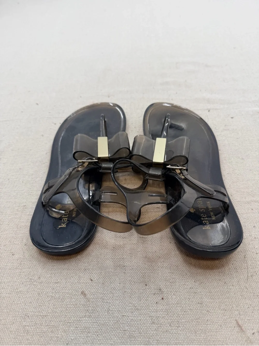Kate Spade Women's Clear Bow Jelly Sandals - Black